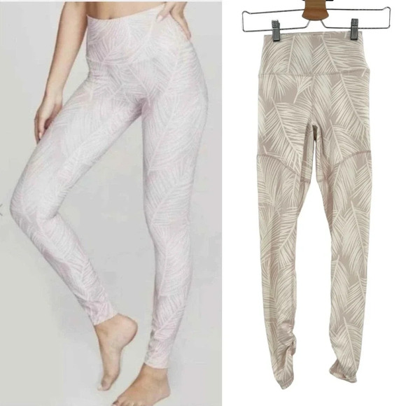 Spiritual Gangster High Vibe Leggings Pink Palm Print Size XS - Picture 1 of 10